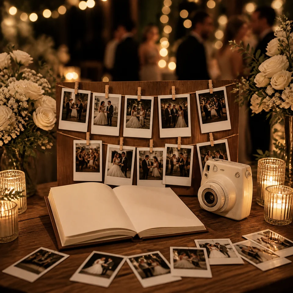 Polaroid hatıra köşesi için düğün baskısı